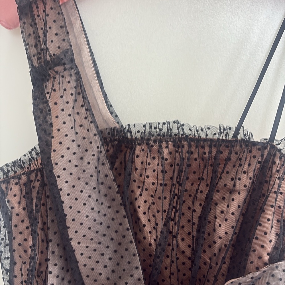 Anthropologie Black and Tan Polka Dot Dress
never worn. Runs big can fit size 6. - Picture 7 of 8